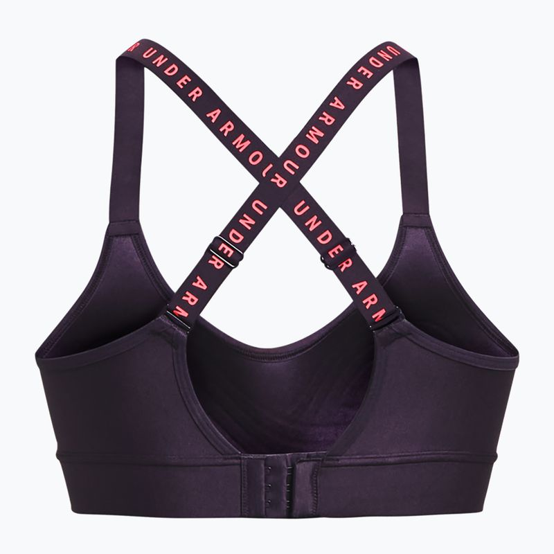 Under Armour Infinity Covered Mid violetinė fitneso liemenėlė 1363353-541 4