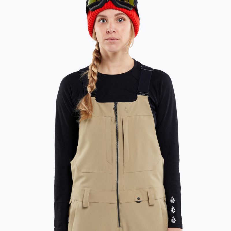 Moteriškos snieglenčių kelnės Volcom Swift Bib Overall khaki 3