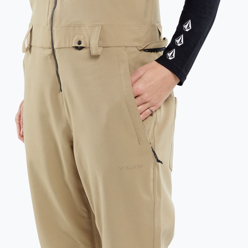 Moteriškos snieglenčių kelnės Volcom Swift Bib Overall khaki 5