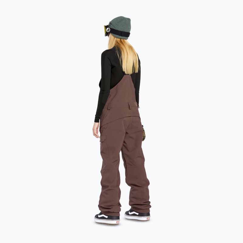 Moteriškos snieglenčių kelnės Volcom Creston 3D Stretch Bib Overall mahogany 2