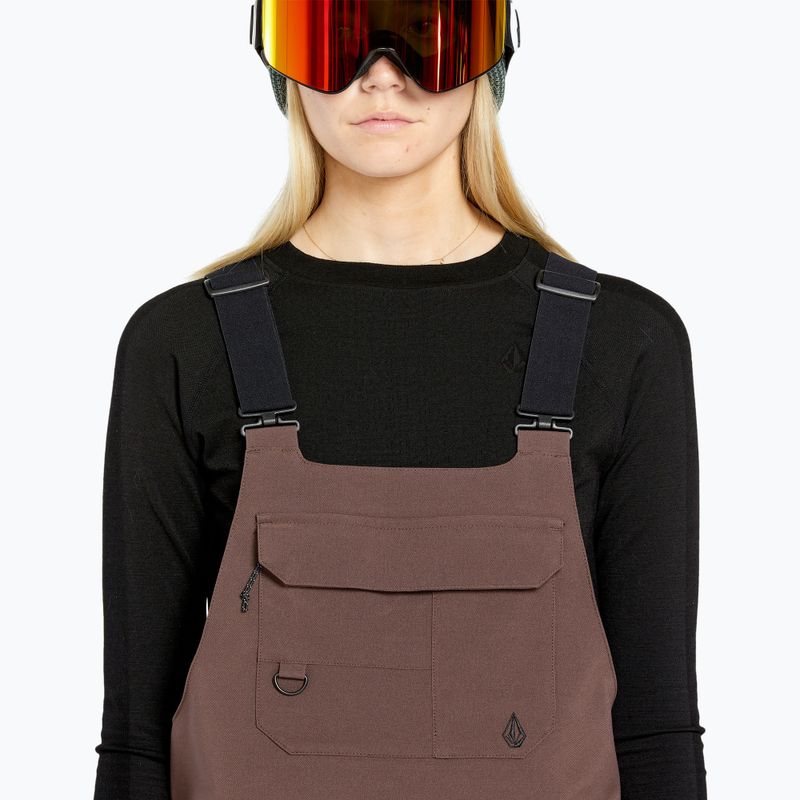 Moteriškos snieglenčių kelnės Volcom Creston 3D Stretch Bib Overall mahogany 5