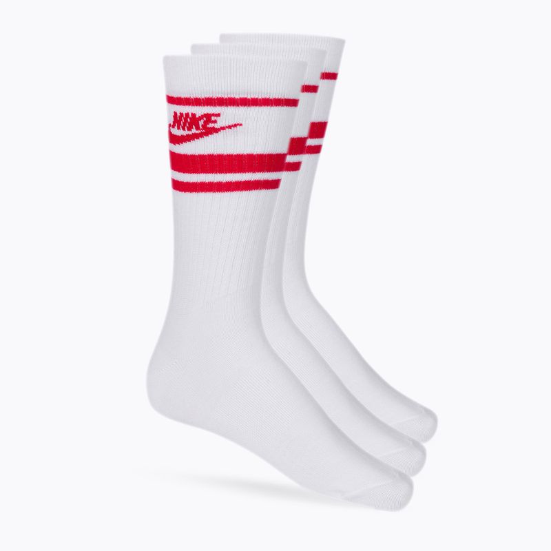 Nike Sportswear Everyday Essential treniruočių kojinės baltos ir raudonos spalvos DX5089-102