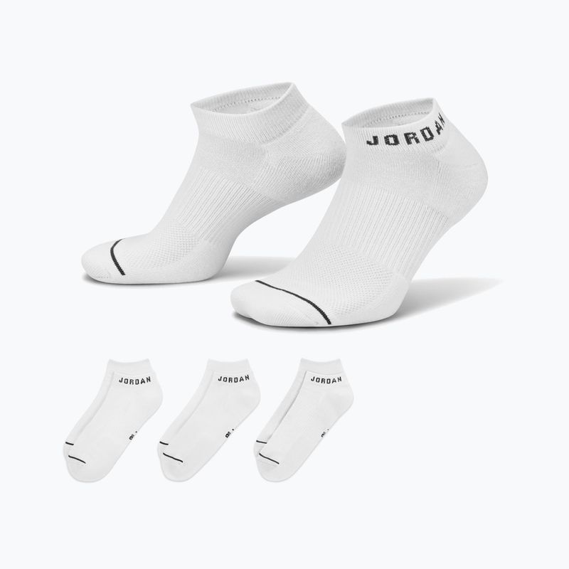 Kojinės Jordan Everyday No-Show 3 pairs white/black 8