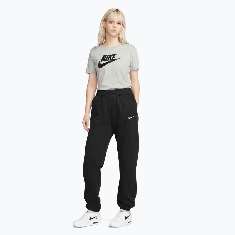 Moteriški marškinėliai Nike Sportswear Club Essentials Logo tamsiai pilki heather/black 2