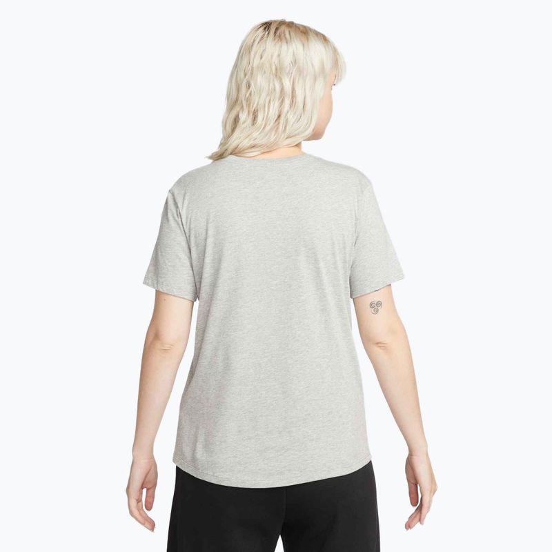 Moteriški marškinėliai Nike Sportswear Club Essentials Logo tamsiai pilki heather/black 3