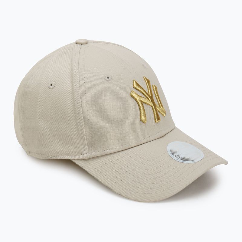 Moteriška kepuraitė su snapeliu New Era Metallic Logo 9Forty New York Yankees light beige