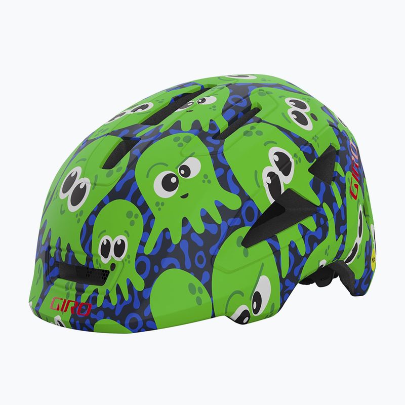 Vaikiškas dviračio šalmas Giro Scamp II matte midnight/bright green Inked