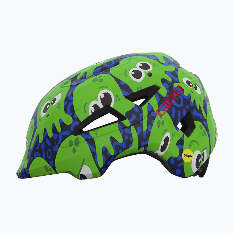 Vaikiškas dviračio šalmas Giro Scamp II matte midnight/bright green Inked 2