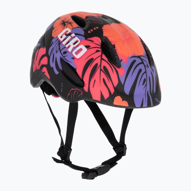 Vaikiškas dviračių šalmas Giro Scamp Integrated MIPS matte black floral