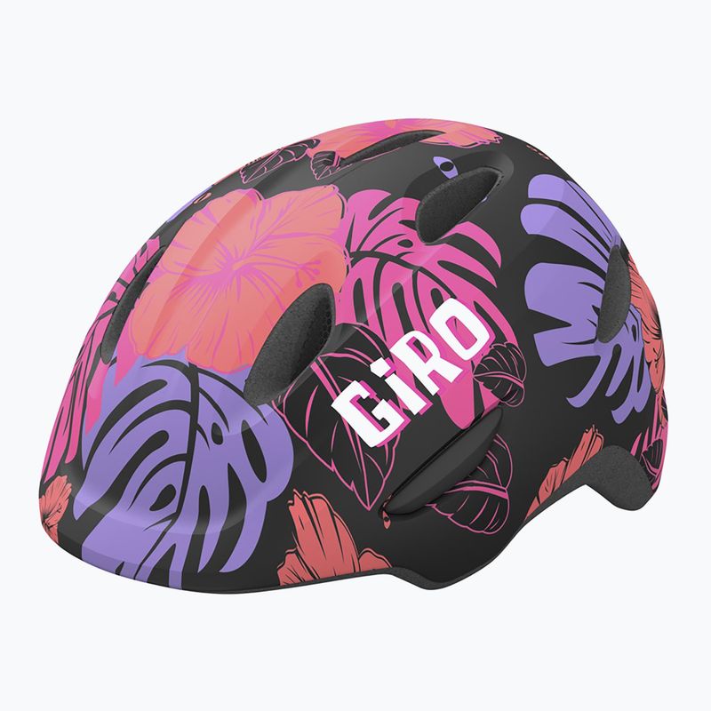 Vaikiškas dviračių šalmas Giro Scamp Integrated MIPS matte black floral 7