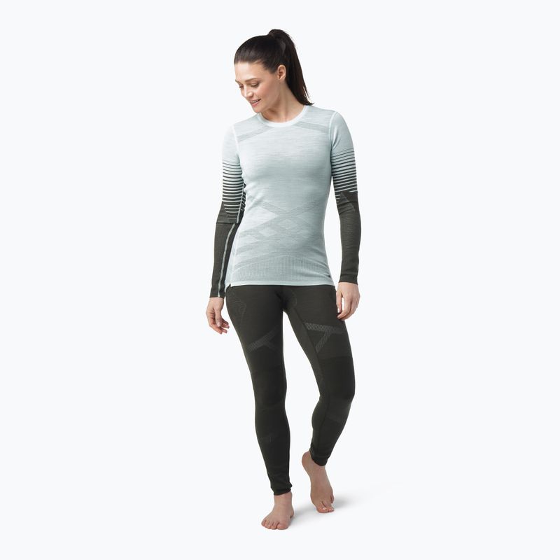 Moteriški termoaktyvūs marškinėliai Smartwool Intraknit Thermal Merino Base Layer Pattern Crew aqua 2