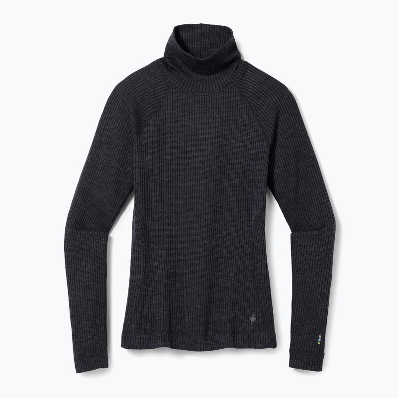 Moteriški termoaktyvūs marškinėliai Smartwool Thermal Merino Rib Turtleneck charcoal heather 4