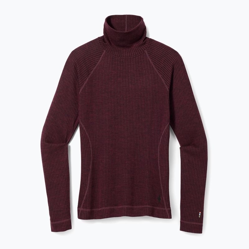 Moteriški termoaktyvūs marškinėliai Smartwool Thermal Merino Rib Turtleneck black cherry heather 4