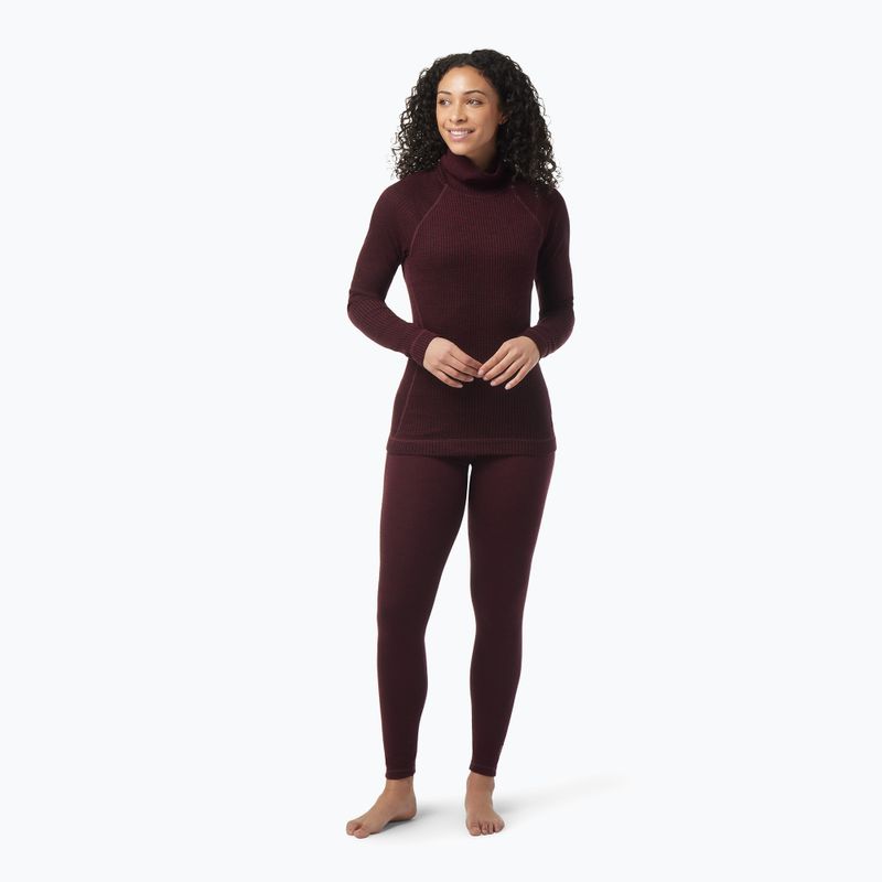 Moteriški termoaktyvūs marškinėliai Smartwool Thermal Merino Rib Turtleneck black cherry heather 5