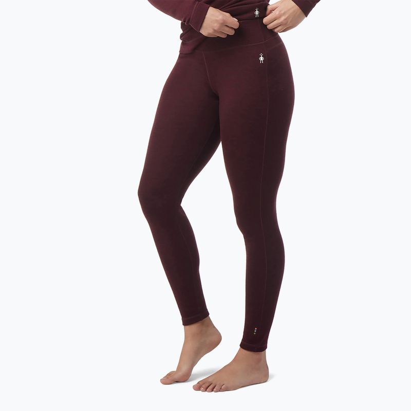Moteriškos Smartwool Merino 250 Baselayer apatinės termo kelnės bordo spalvos SW018809K40