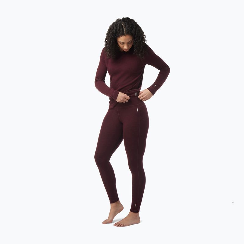 Moteriškos Smartwool Merino 250 Baselayer apatinės termo kelnės bordo spalvos SW018809K40 2