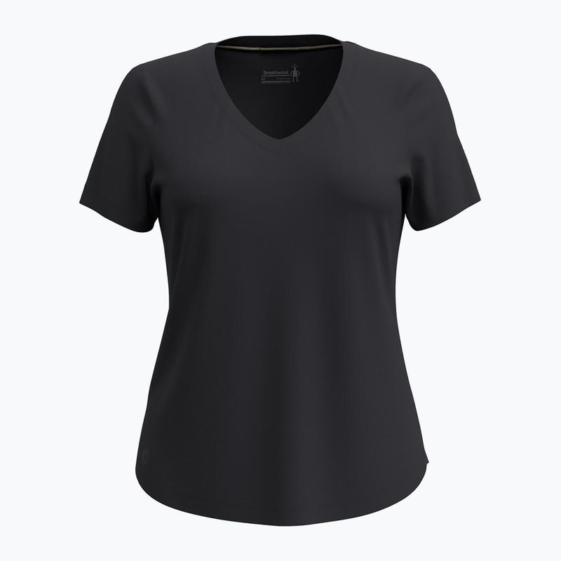 Moteriški žygio marškinėliai Smartwool Active Ultralite V-Neck black