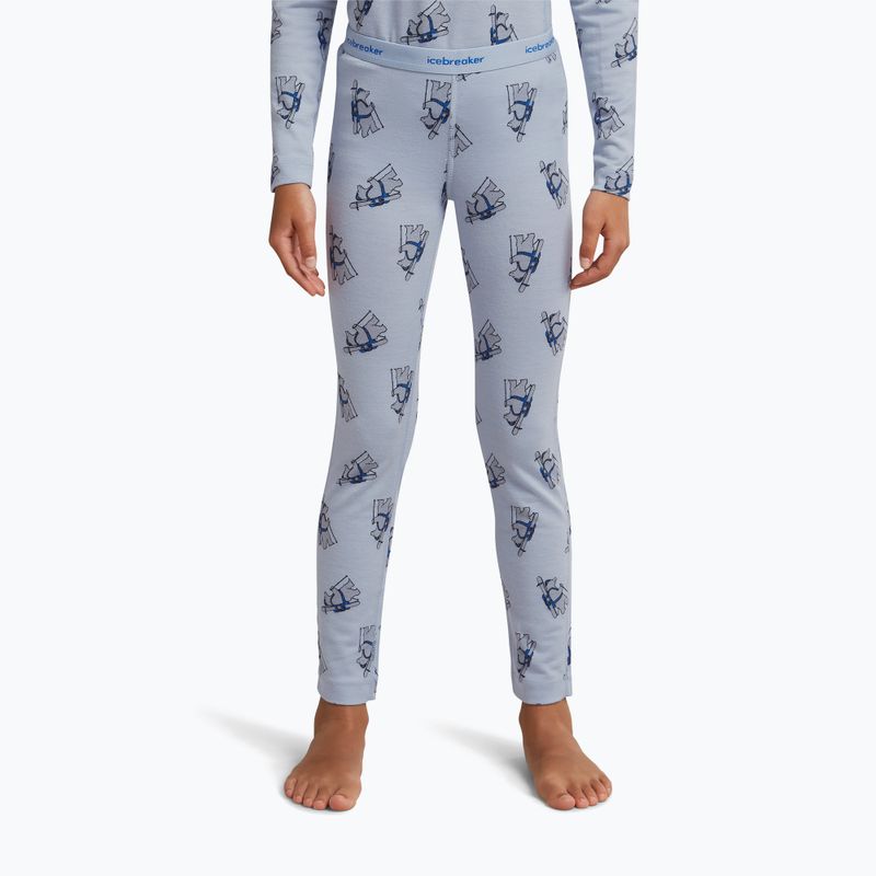 Vaikiškos termo kelnės icebreaker Merino 200 Oasis Bear Tour zinc blue/aop 3