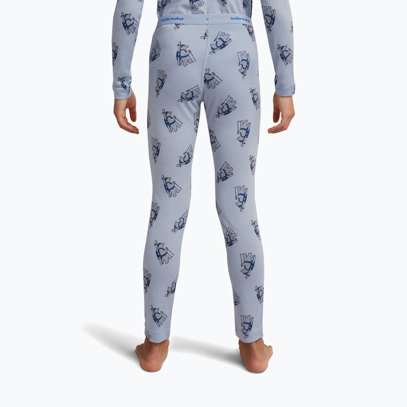 Vaikiškos termo kelnės icebreaker Merino 200 Oasis Bear Tour zinc blue/aop 5