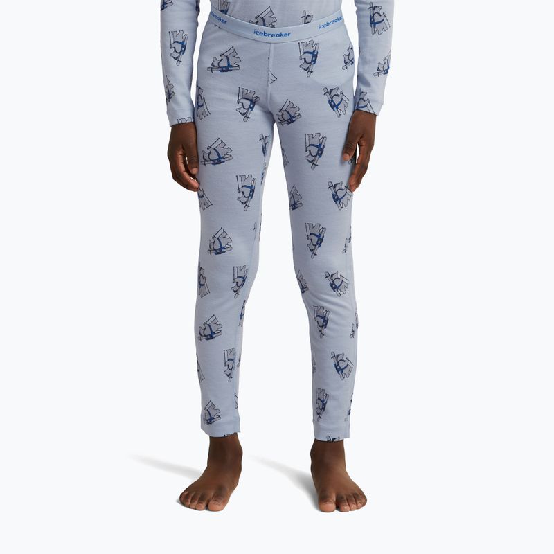 Vaikiškos termo kelnės icebreaker Merino 200 Oasis Bear Tour zinc blue/aop 7