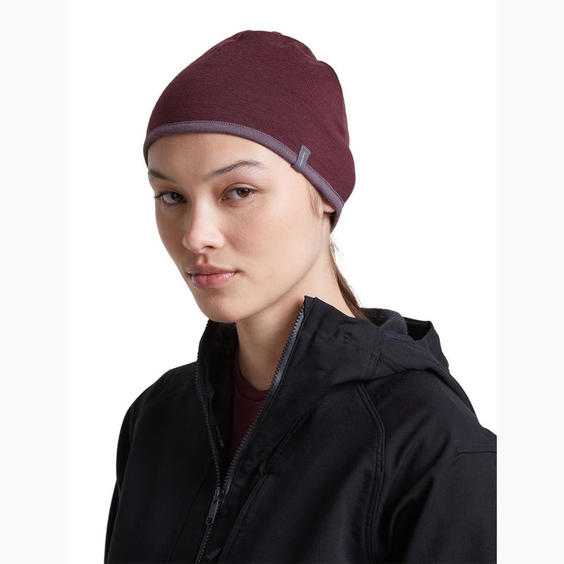 Kepurė icebreaker Merino 200 Oasis Reversible Beanie berry/grey plum 11