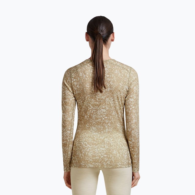 Moteriški marškinėliai ilgomis rankovėmis  icebreaker Merino 200 Oasis Crewe Moss Bloom cumin/undyed/aop 3