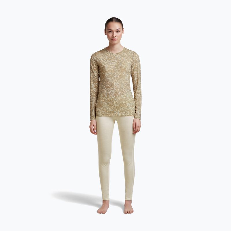 Moteriški marškinėliai ilgomis rankovėmis  icebreaker Merino 200 Oasis Crewe Moss Bloom cumin/undyed/aop 4