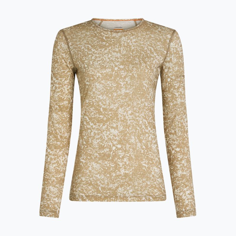Moteriški marškinėliai ilgomis rankovėmis  icebreaker Merino 200 Oasis Crewe Moss Bloom cumin/undyed/aop 7