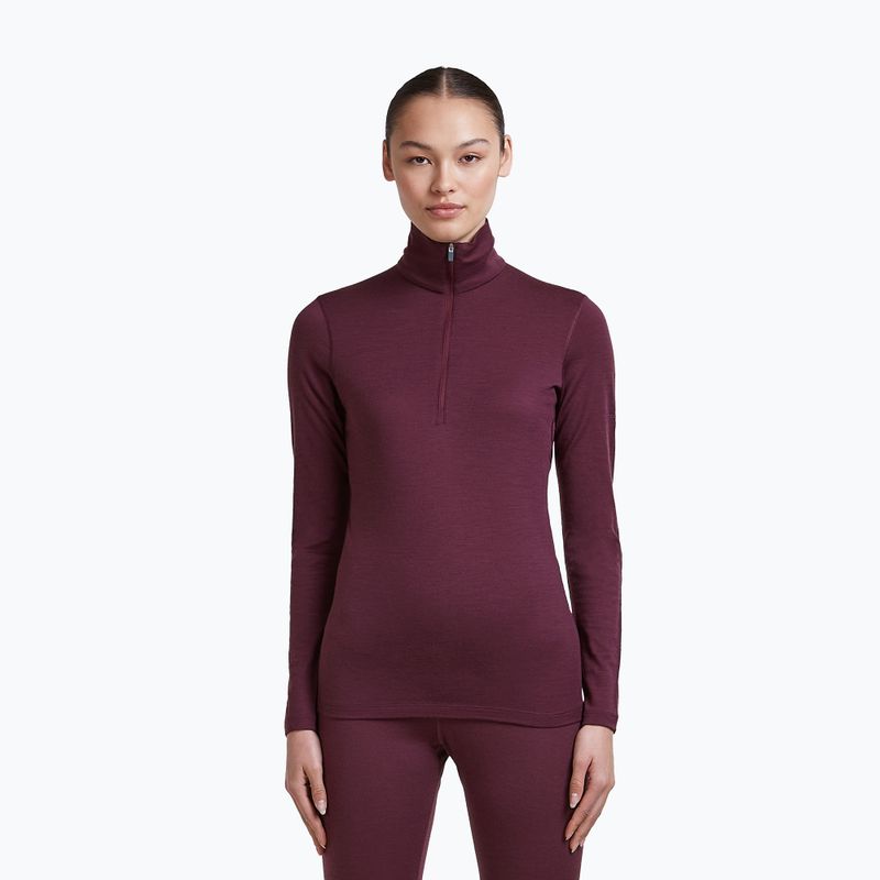 Moteriškas termo džemperis Icebreaker 200 Oasis LS Half Zip dark berry