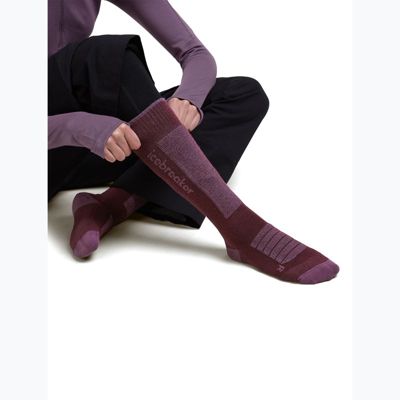 Moteriškos slidinėjimo kojinės Icebreaker Merino Ski+ Ultralight OTC berry/grey plum/zinc blue 4