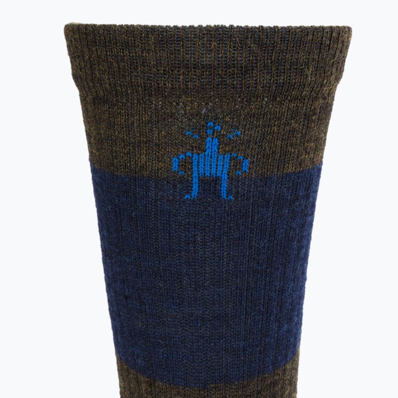 Smartwool Everyday Blocked Stripe Crew žalios-mėlynos trekingo kojinės SW001940D11 3