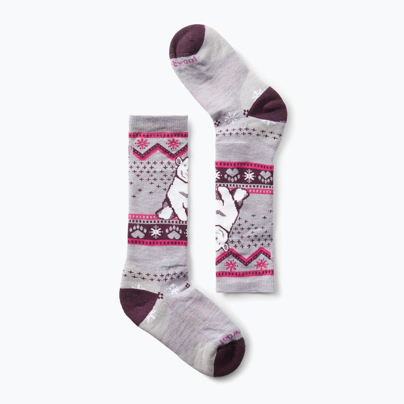 Vaikiškos kojinės Smartwool Wintersport Full Cushion Polar Bear Pattern OTC purple eclipse 6