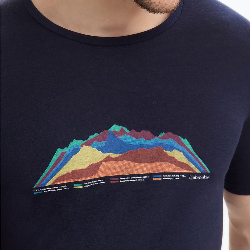 Vyriški Icebreaker Tech Lite II 7 Mountain Tops midnight navy trekingo marškinėliai 3