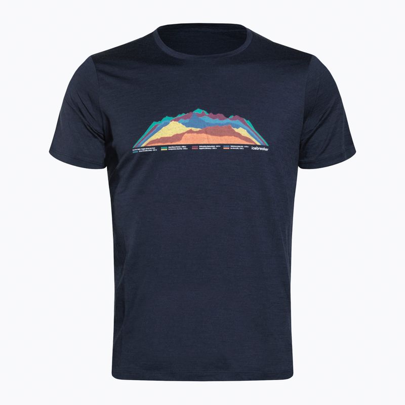 Vyriški Icebreaker Tech Lite II 7 Mountain Tops midnight navy trekingo marškinėliai 6