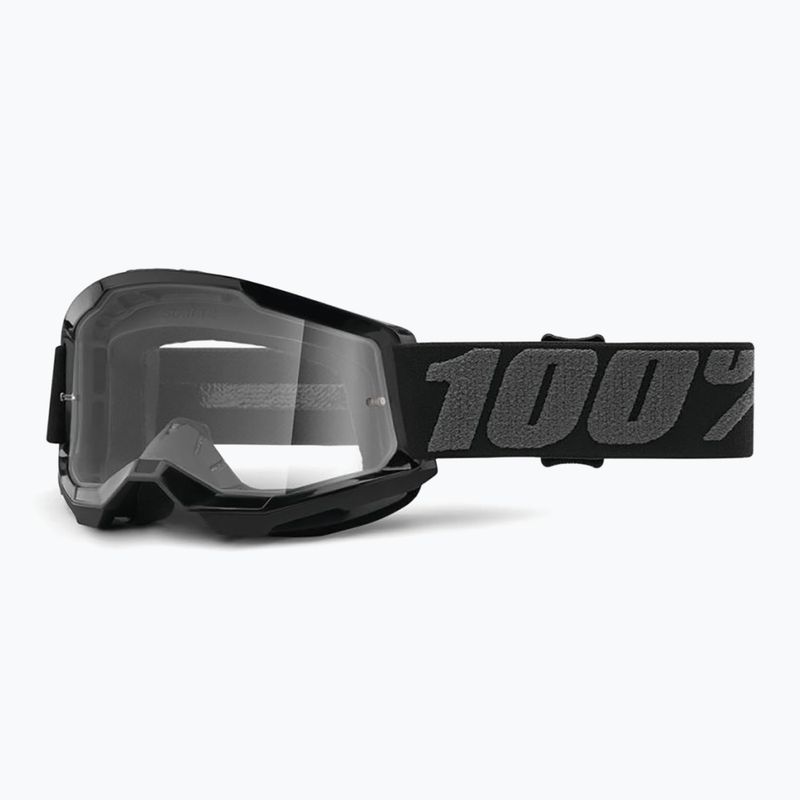 Vaikiški dviračių akiniai 100 % Strata 2 Junior 50031-00001 black/clear 5