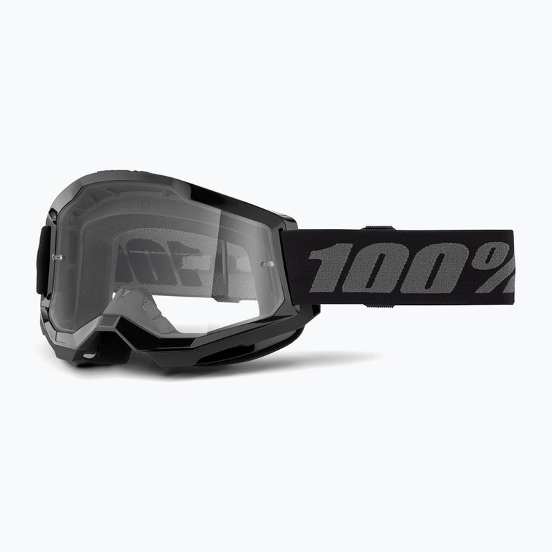 Vaikiški dviračių akiniai 100 % Strata 2 Junior black/clear 5