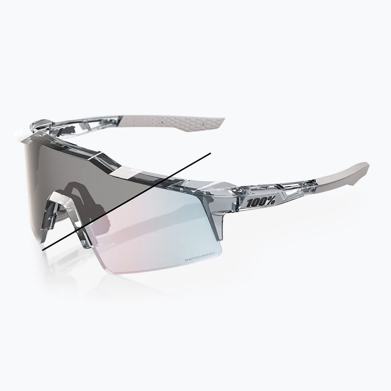 Akiniai nuo saulės 100 % Speedcraft SL polished translucent grey/rose gold mirr photochr 7