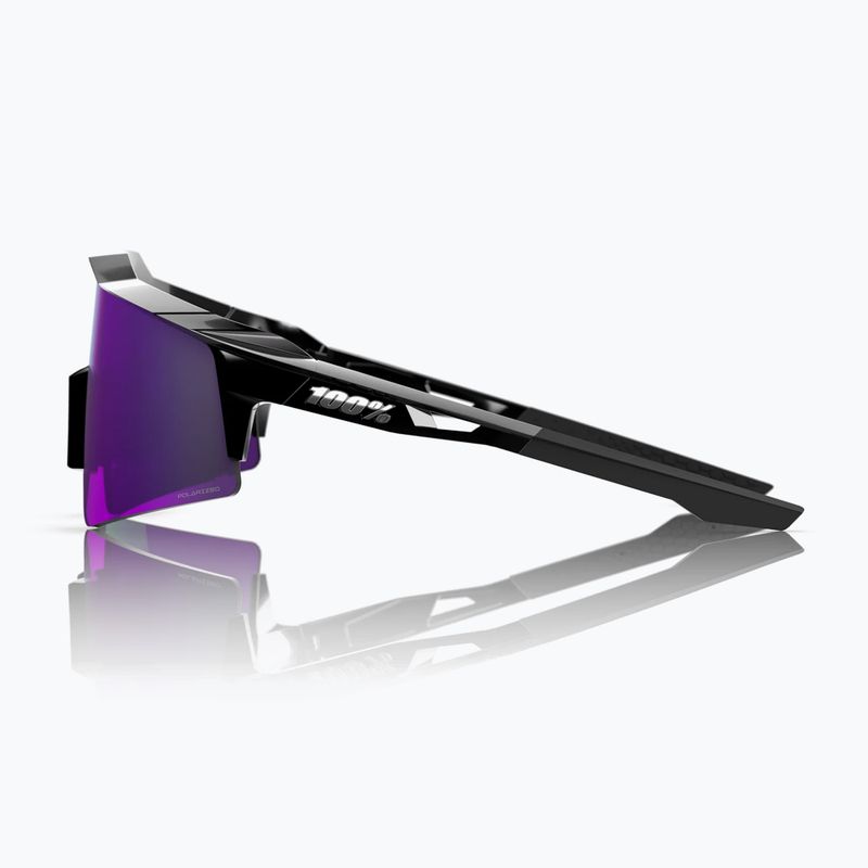 Akiniai nuo saulės 100 % Speedcraft SL polished black/hiper polarized lavender mirror 4