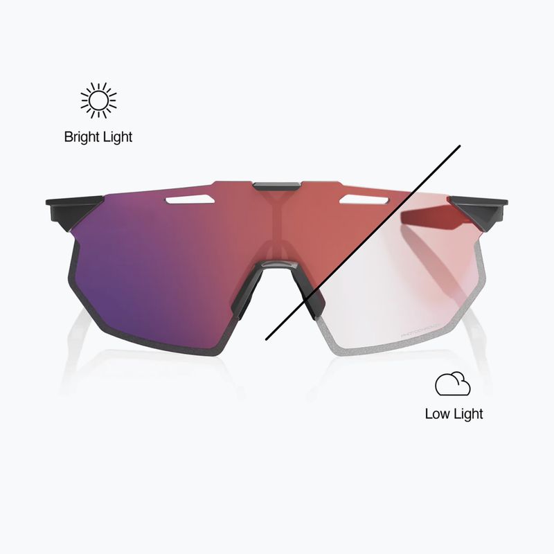 Saulės akiniai 100% Hypercraft SQ gloss light grey/rose gold mirror photochromic 4