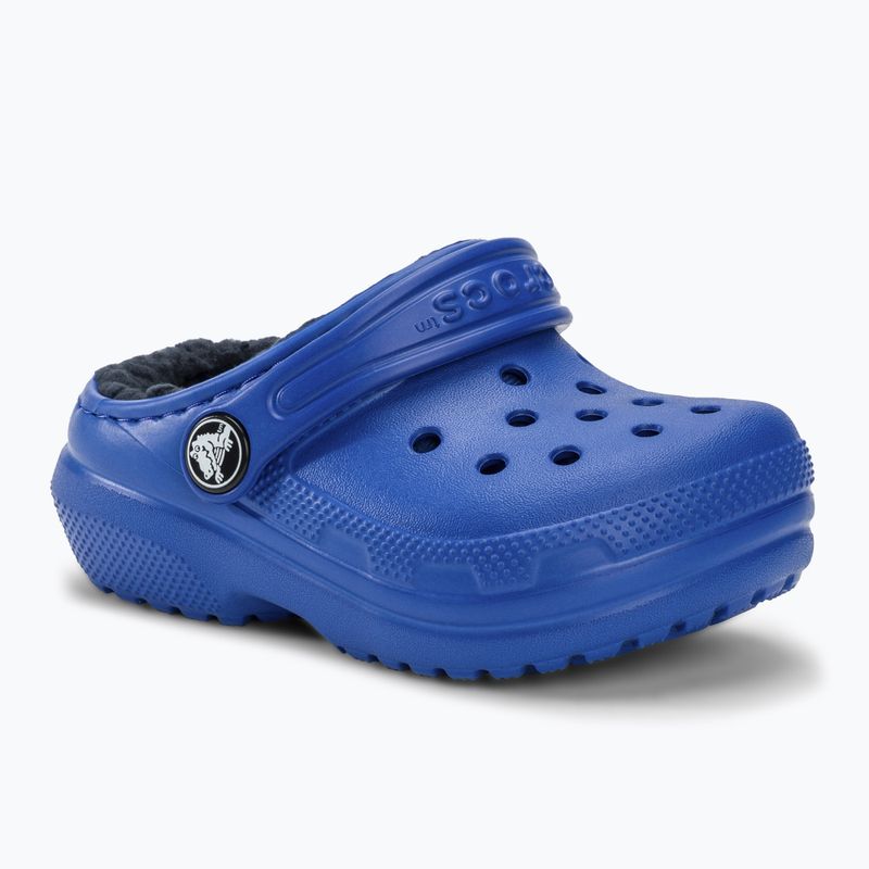 "Crocs Classic Lined blue bolt" vaikiškos šlepetės