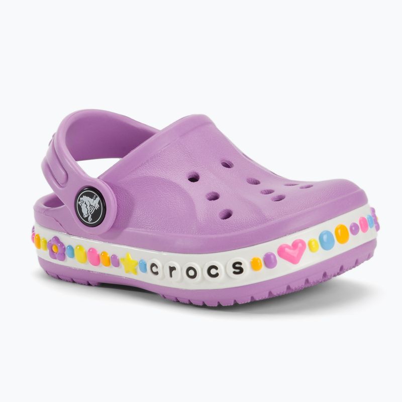 Vaikiškos šlepetės Crocs Bayaband Charm Band Clog Toddler orchid