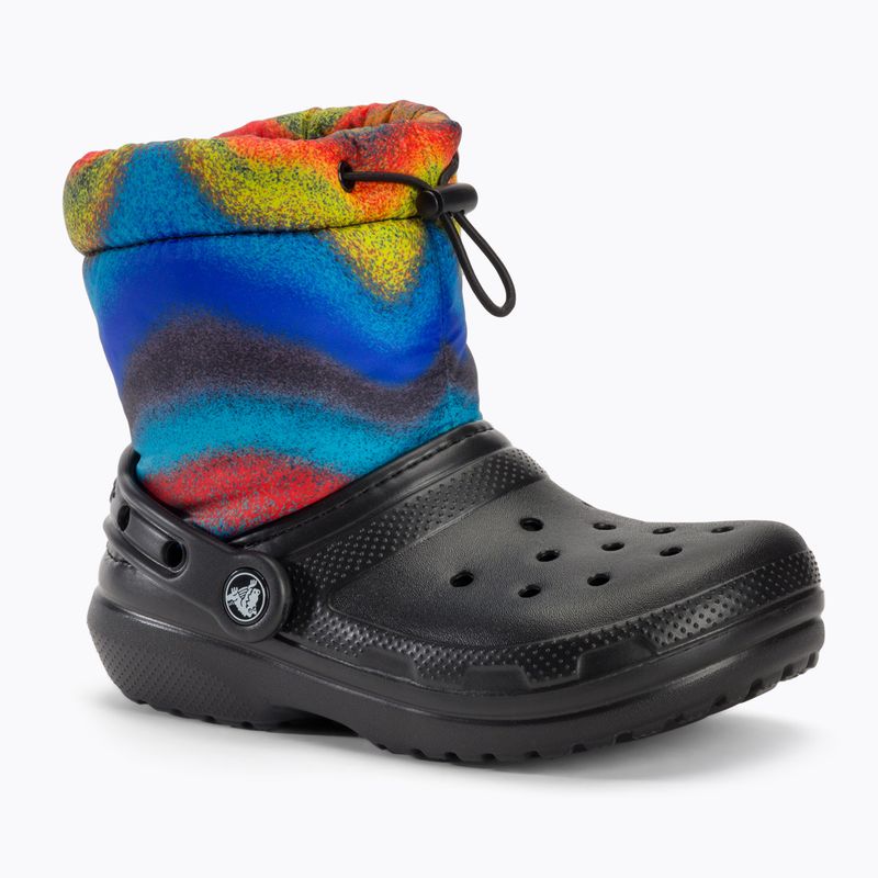 Vaikiški sniego batai Crocs Classic Lined Spray Dye Boot Kids black/multi