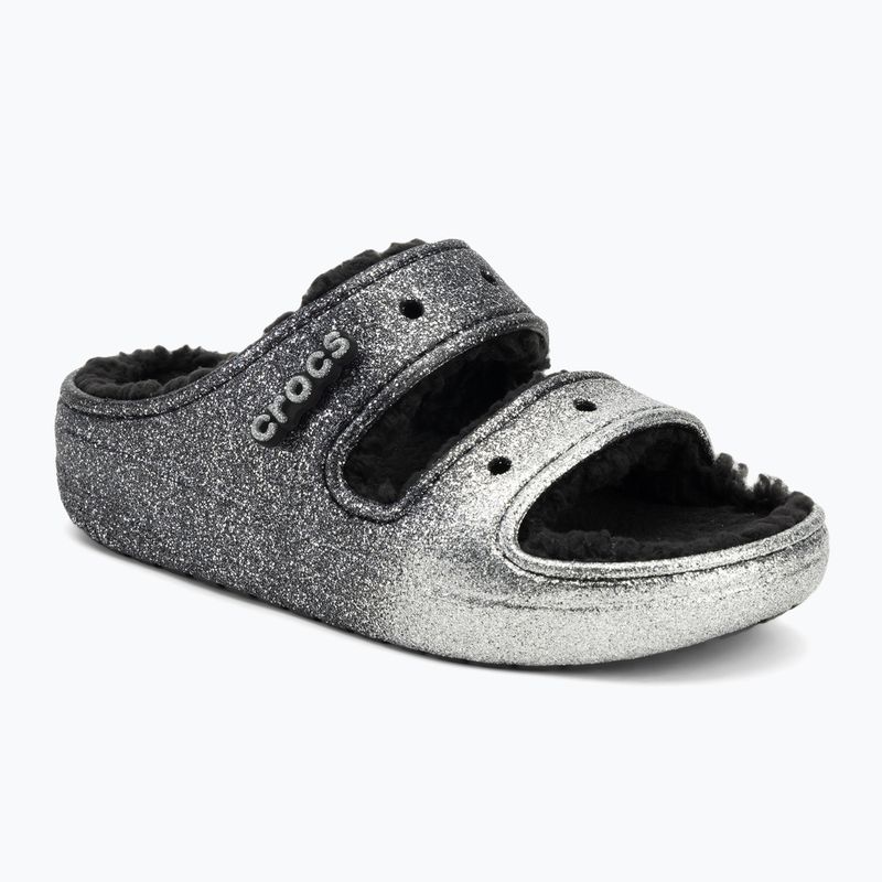 Šlepetės Crocs Classic Cozzzy Glitter Sandal black/silver