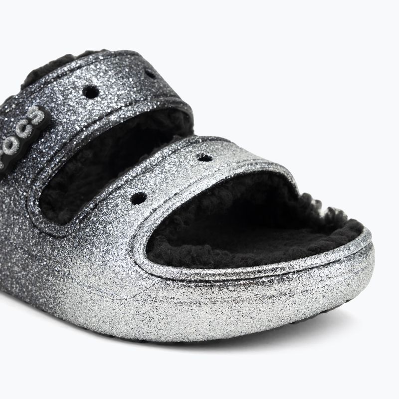 Šlepetės Crocs Classic Cozzzy Glitter Sandal black/silver 7