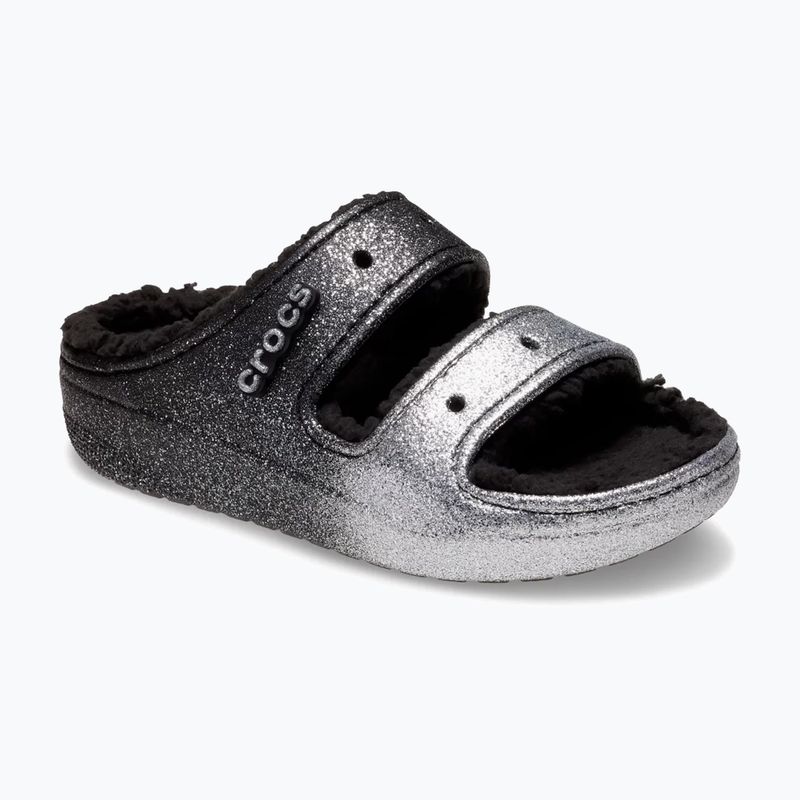 Šlepetės Crocs Classic Cozzzy Glitter Sandal black/silver