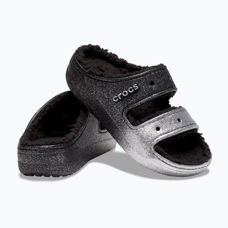 Šlepetės Crocs Classic Cozzzy Glitter Sandal black/silver 3