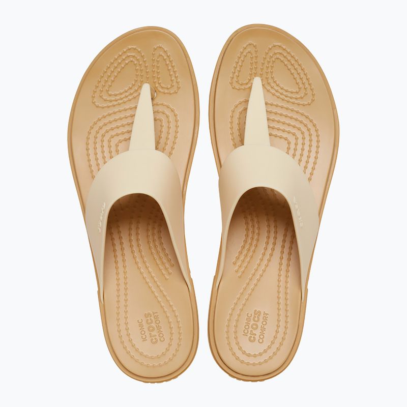 Moteriškos šlepetės per pirštą Crocs Tulum Flip vanilla 12