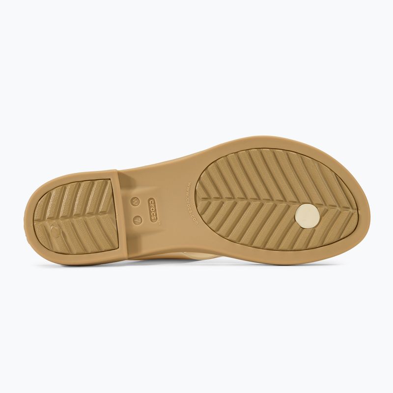 Moteriškos šlepetės per pirštą Crocs Tulum Flip vanilla 4