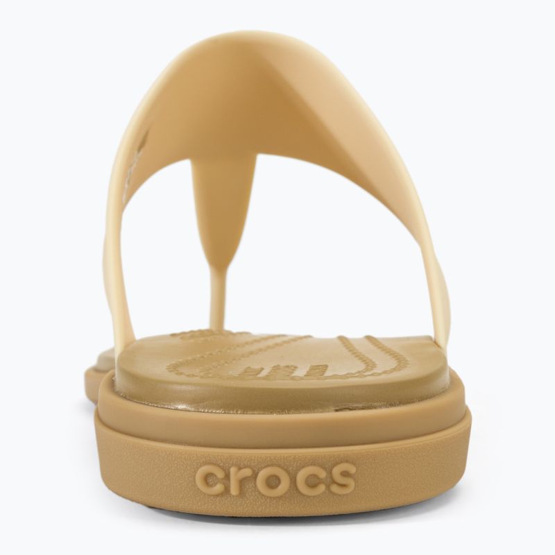 Moteriškos šlepetės per pirštą Crocs Tulum Flip vanilla 6