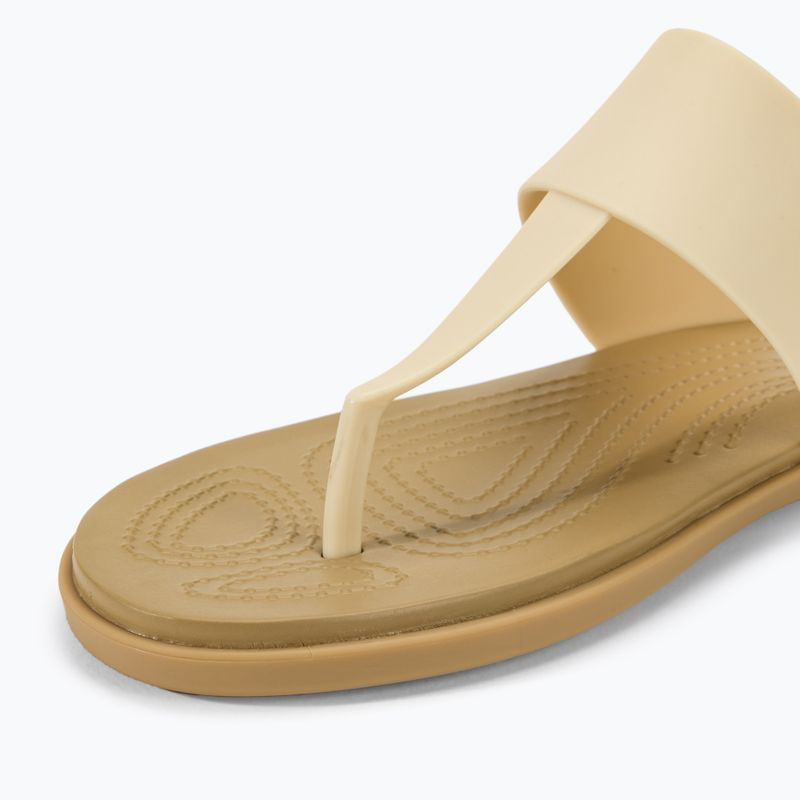 Moteriškos šlepetės per pirštą Crocs Tulum Flip vanilla 7